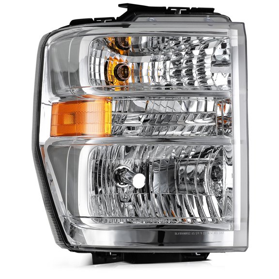 ECCPP Headlight Assembly Compatible For Ford E-150/E-250 2008-2014,For Ford E-350 Super Duty/E-450 Super Duty/F650/F750 2008-2019 2021 Passenger Side (Chrome Housing Clear Lens)