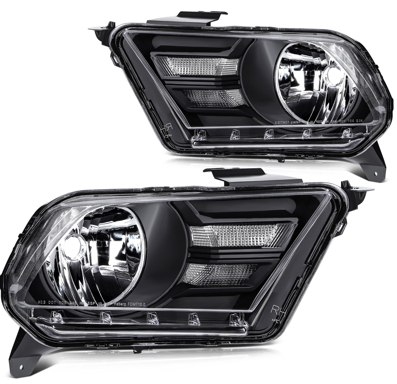 ECCPP Headlight Assembly for Ford For Mustang 2010-2014 Driver and ...