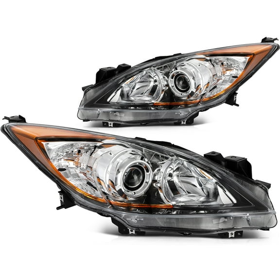 ECCPP Headlight Assembly for Mazda 3 2010-2013,For Mazda 3 Sport 2010-2013 Driver and Passenger Side Headlamps