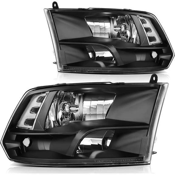 ECCPP Headlights Assembly For Dodge Ram 1500 2009-2010 For Dodge Ram 2500 2010 For Dodge Ram 3500 2010 For Ram 1500 2011-2018 For Ram 2500 2011-2018 Driver and Passenger Side