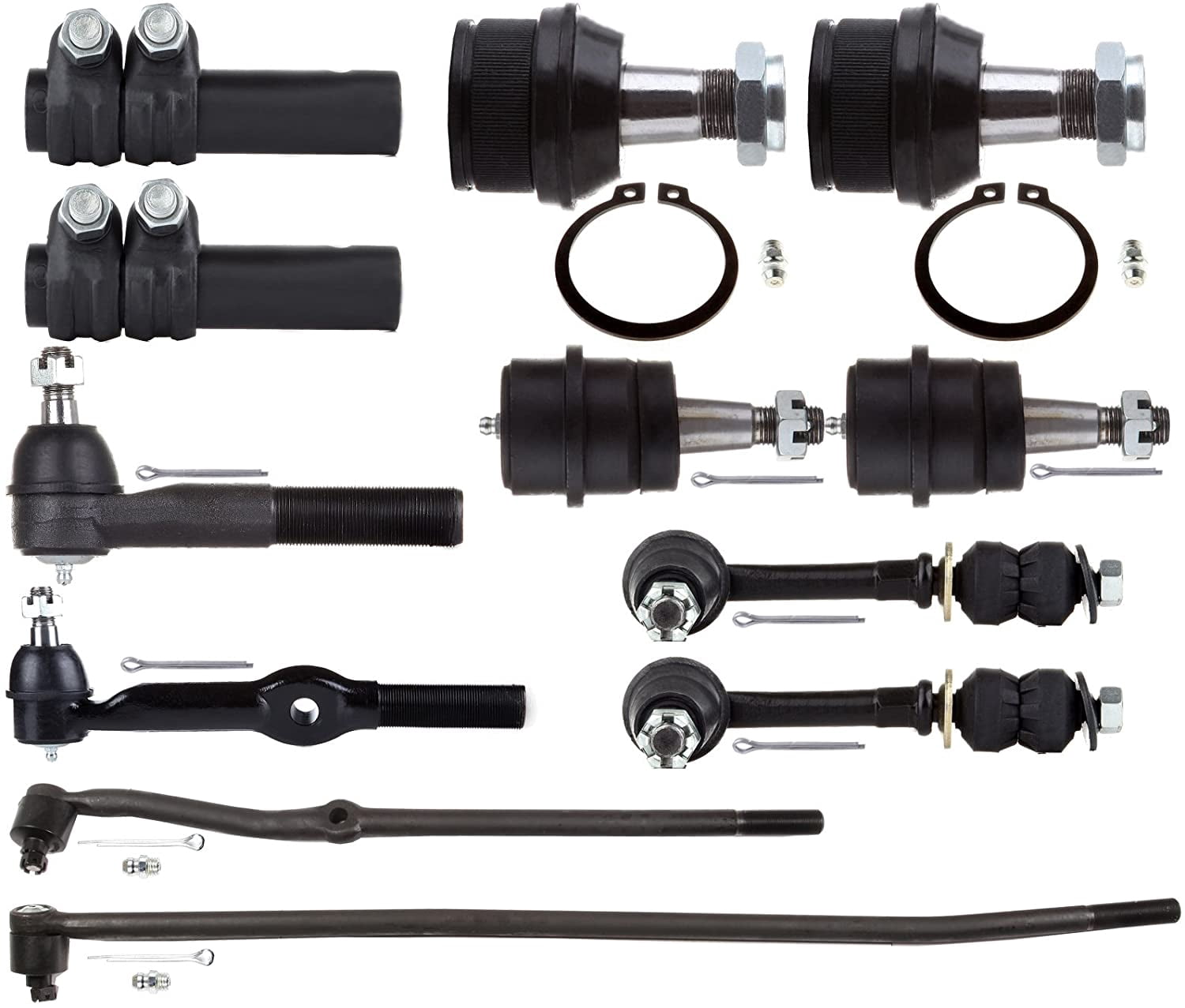ECCPP Inner Tie Rod Ends At Pitman Arm Lower Ball Joints Outer Tie Rod Ends Front Sway Bar Links Upper Ball Joints Adjusting Sleeve 1995 1996 1997 for Dodge Ram 1500 /Ram 2500