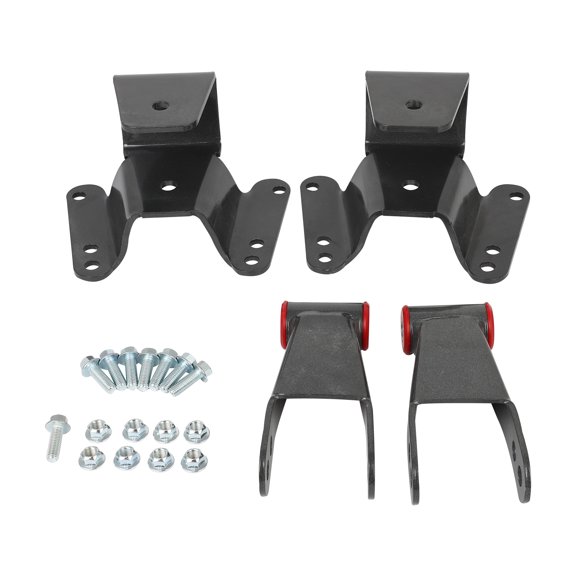 ECCPP Leaf Spring Lowering Kit 4" Drop Shackle+Hanger Rear Fits For Chevrolet Replaces for LT101094, 421120