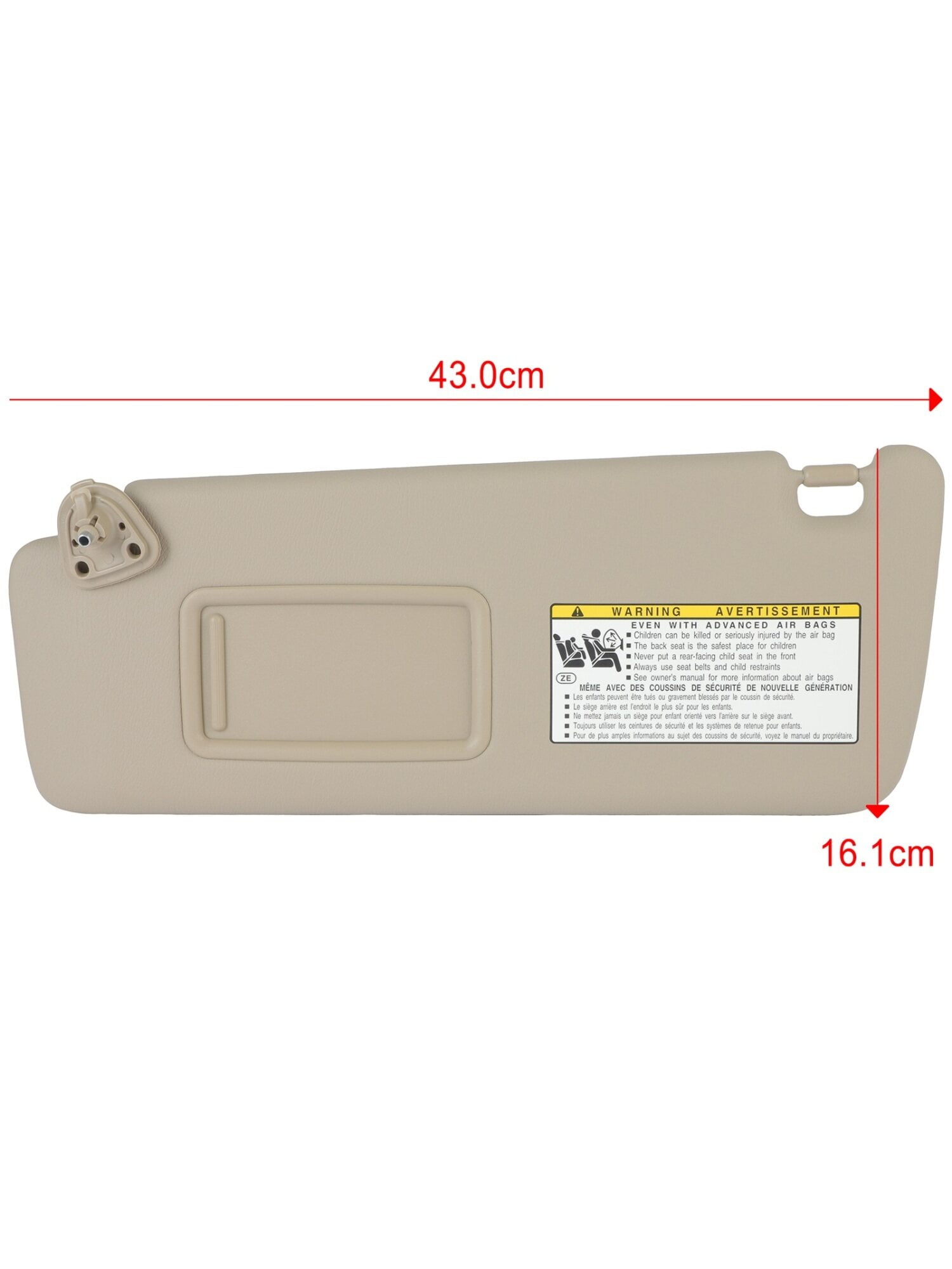 Left Driver Side Sun Visor Replacement For Toyota Highlander 2004-2007, Beige With Mirror - Part 74320-48260-A0