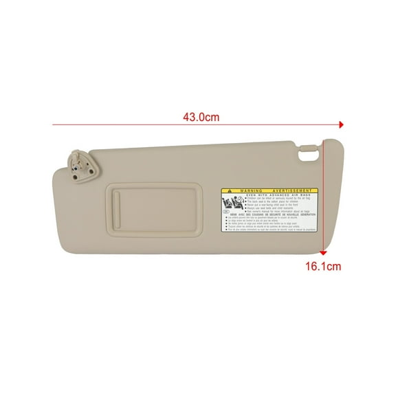 ECCPP Left Driver Side Sun Visor Assembly without Sunroof Beige Fits For 2004-2007 For Toyota Highlander(74320-48260-A0)