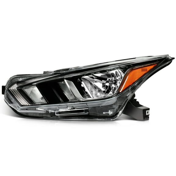 ECCPP Left Side Headlight Assembly Fit with 2020-2021 for Nissan Versa 1.6L Headlight Chrome Housing Amber Reflector OE:26060-5EE0A ,NI2502273 (Bulbs Not include)