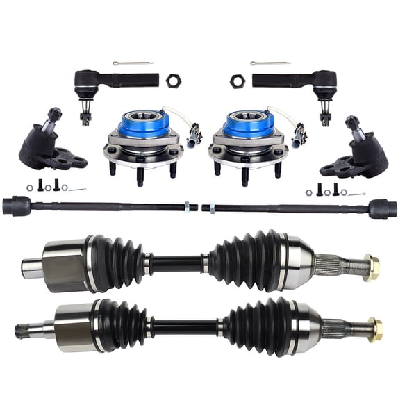 ECCPP Lower Ball Joint Inner Outer Tie Rod End CV Axle Wheel Hub Bearing fit for Buick Regal 2000 2003 for Chevrolet Monte Carlo 2000-2004 2006-2007 10pcs