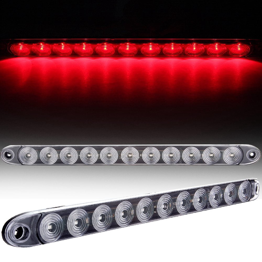 Partsam 2PCS Red 15″ 11 LED Trailer Light Bar Sealed Stop Turn Tail Park Third 3rd Brake Light Truck Trailer Marker Id Bar Waterproof - View #3