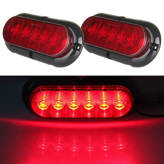 ECCPP Marker Light Universal 6LED 2PCS Red Side Marker Light fit for Truck Pickup Boat Trail LED Side Marker Clearance Identification Light Marker Bullet Light