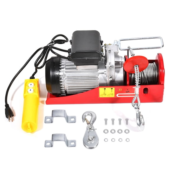 ECCPP NEW Electric Hoist Winch Lifting Engine Crane Garage Hanging Cable Lift Hook 1500lb