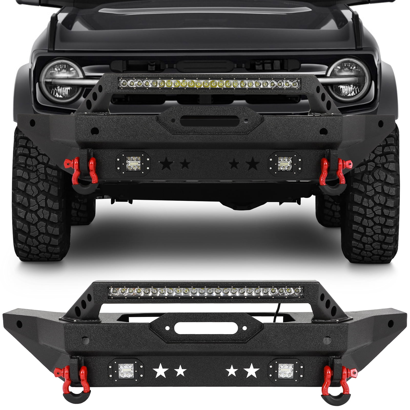ECCPP Off Road Front Bumper Compatible for 2021-2022 for Ford Bronco