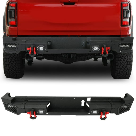 ECCPP Off Road Rear Bumper Compatible for 2021-2022 for Ram 1500,with D-rings LED Lights