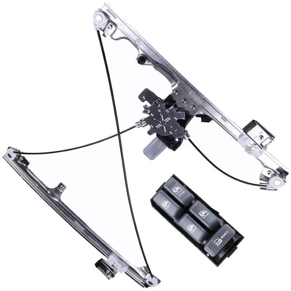 ECCPP Power Window Regulator Front Left fit for 2000-2006 For Cadillac Escalade 2000-2006 For Chevrolet Avalanche/Silverado 1500 2500 with Motor Power Window Switch fit For Cadillac For Chevrolet