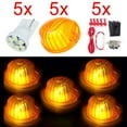thumbnail image 1 of ECCPP QTY(5) Roof TOP Cab Marker Light Round-Shape Amber Lens + T10 6-3020-SMD White led light Fit for Chevrolet C/K truck, 1 of 5