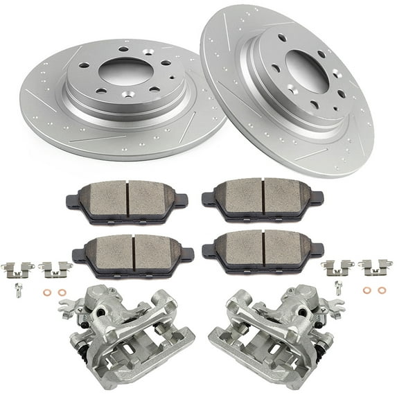 ECCPP Rear Brake Caliper Assembly + Brake Rotor + Cefor Ramic Brake Pad fit for 2006-2009 for Ford Fusion,2007-2009 for Lincoln MKZ,2006-2012 for Mazda 6,2006-2010 for Mercury Milan