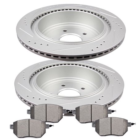 ECCPP Rear Brake Rotors Ceramic Pads Fits Nissan Murano 2003 2004 2005 2006 2007 2009 2010 2011 2012