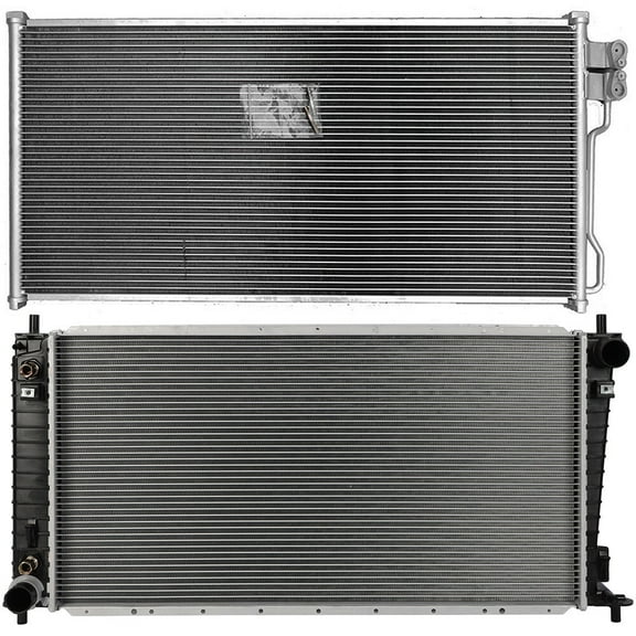 ECCPP Replacement 2136 Radiator 4879 Condenser fit for 2002 for Ford for Expedition 4.6L 2002 for Lincoln for Navigator 5.4L
