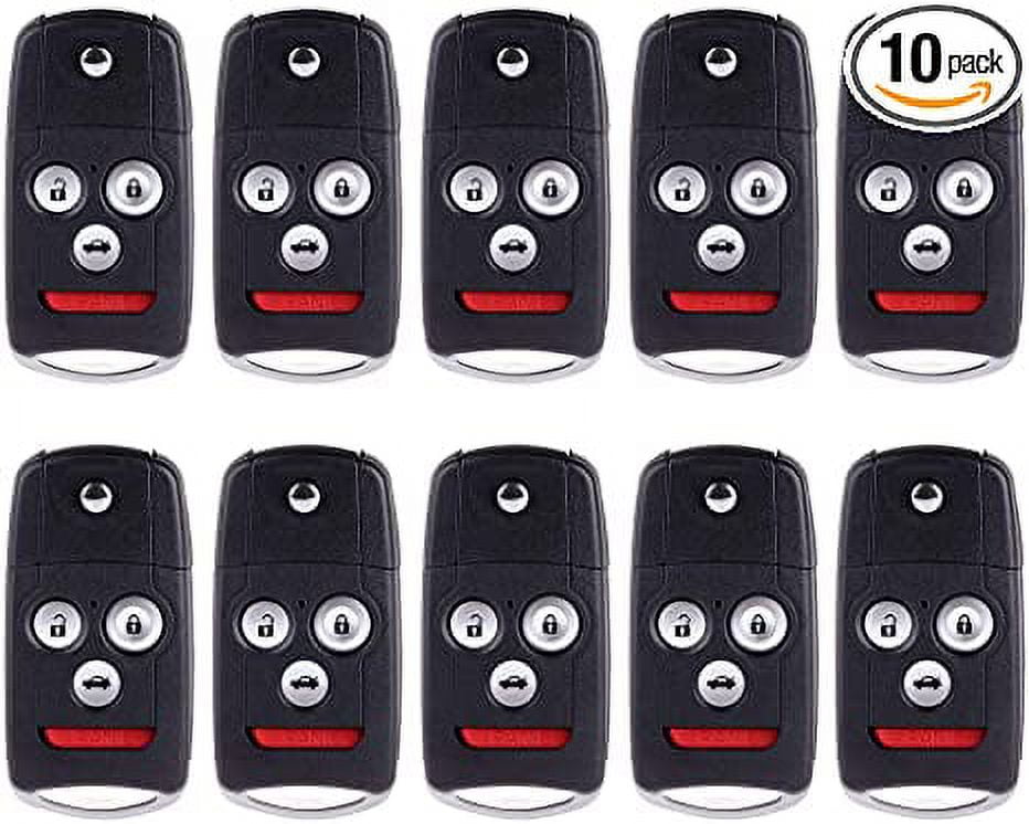 ECCPP Replacement fit for Uncut Keyless Entry Remote Control Car Key Fob Shell Case for Honda for Accord/for Acura MDX/for Acura RDX/for Acura TL/for Acura TSX/for Acura ZDX IYZFBSB802(Pack of 10)