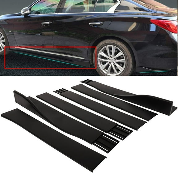 ECCPP Rocker Panel Exterior Lower Side Bottom Line Extensions 59" x 4" PP Universal Side Skirts for Cars Body Kit Matte Black Side Skirts Extension Rocker Panel Splitter
