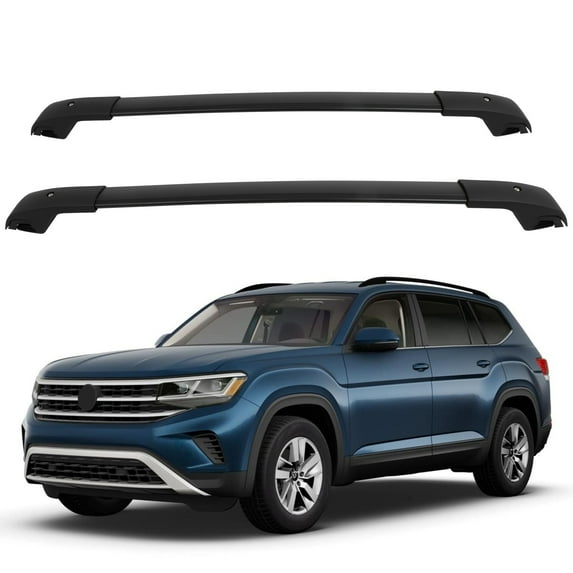 ECCPP Roof Rack Cross Bars Compatible with 2017-2021 for Volkswagen for Atlas Black Rooftop Cargobar Carrier,Max Load 165LBS