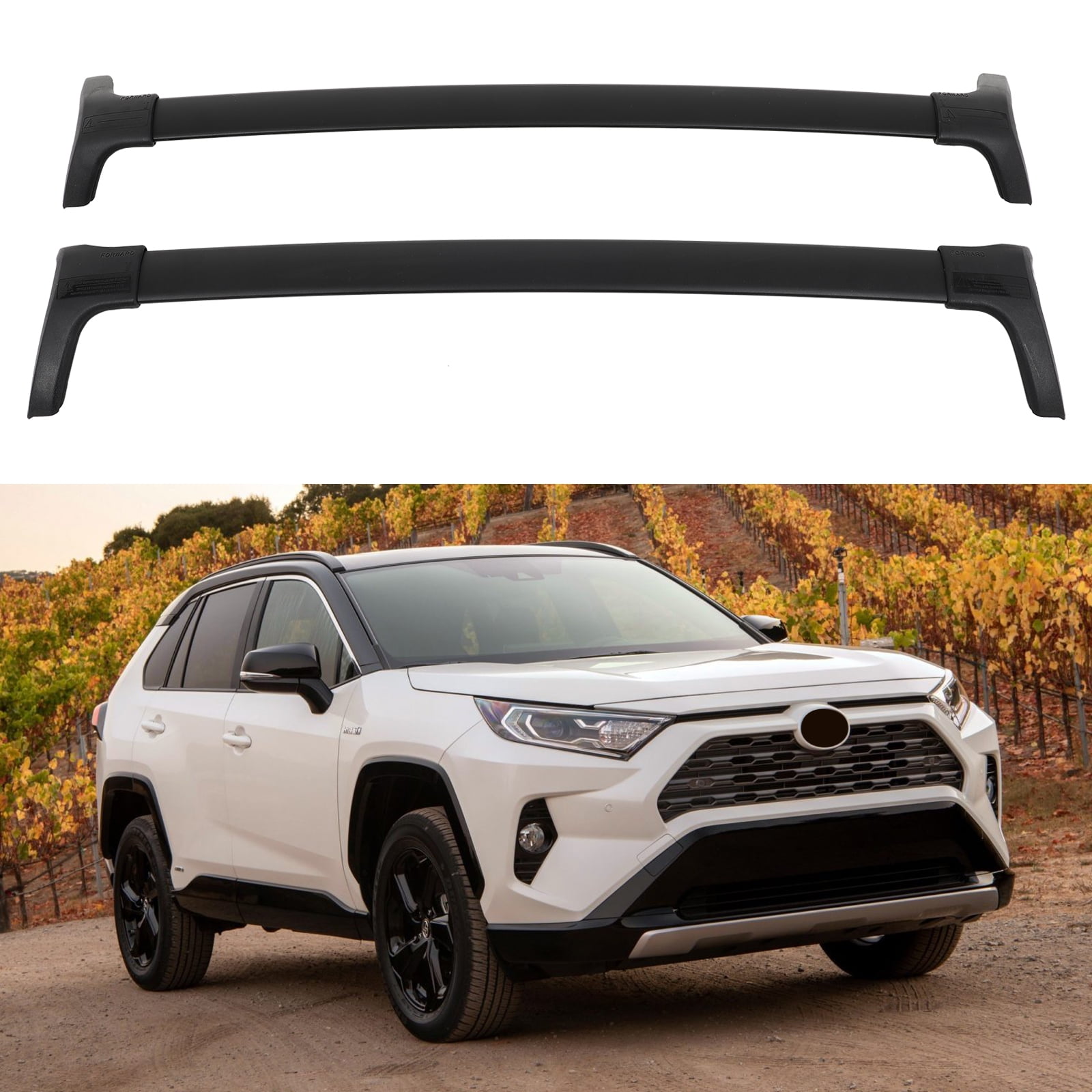 ECCPP Roof Rack Cross Bars&nbsp;Compatible with&nbsp;2019-2023 for Toyota for RAV4 Black Rooftop Cargobar Carrier