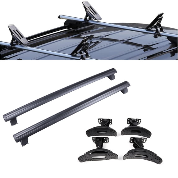 ECCPP Roof Top Cross Bar w/ Kayak Rack Set Fit for Jeep Grand for Cherokee 2011-2019 (Not for SRT/Altitude models),Aluminum 2x Roof Rack + 4x Car Roof Saddle Rack Cargo Carrier