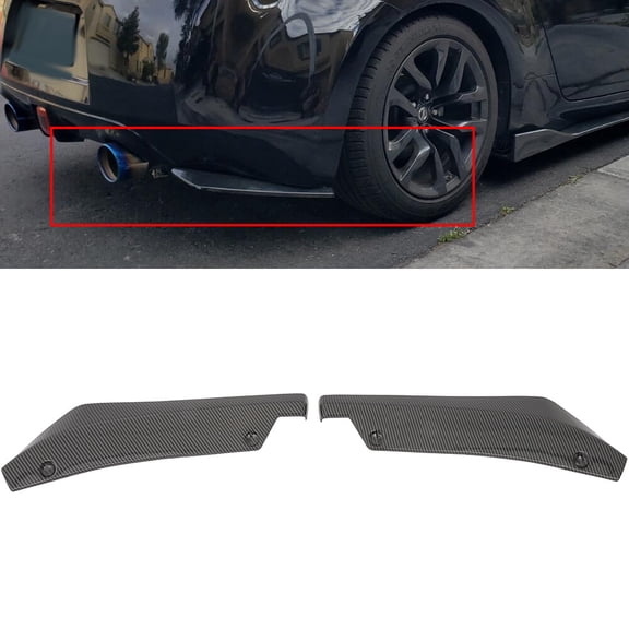 ECCPP Side Fender Skirt Lip Splitter Canard Protector PP Universal Rear Bumper Diffuser Glossy Carbon Look 7.38 x 4.31 Rear Bumper Lip Canards Spoiler