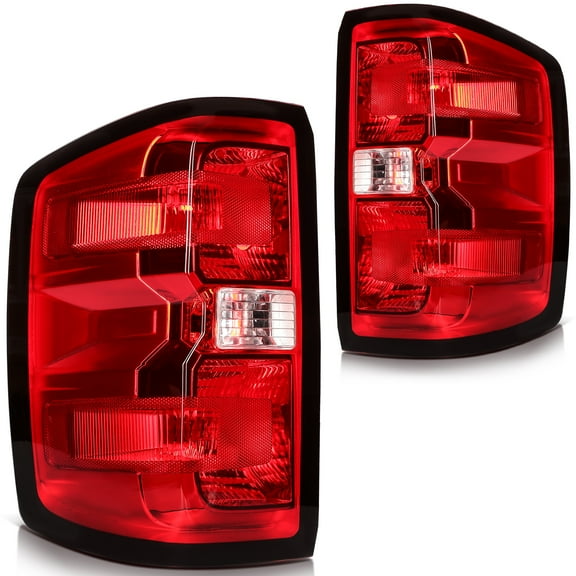 ECCPP Tail Lights for 2014 2015 2016 2017 2018 2019 for Chevy Silverado Pair Tail Light Assembly Red Clear Lens GM2801293