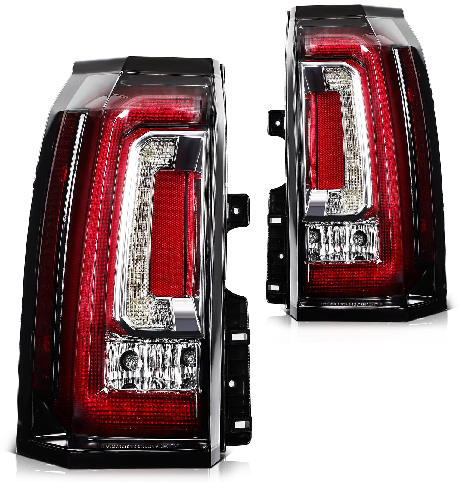 ECCPP Tail light Assembly Compatible For GMC Yukon 2015-2020,For GMC Yukon XL 2015-2020 Driver and Passenger Side (Red Housing Clear \u0026 Red Lens)