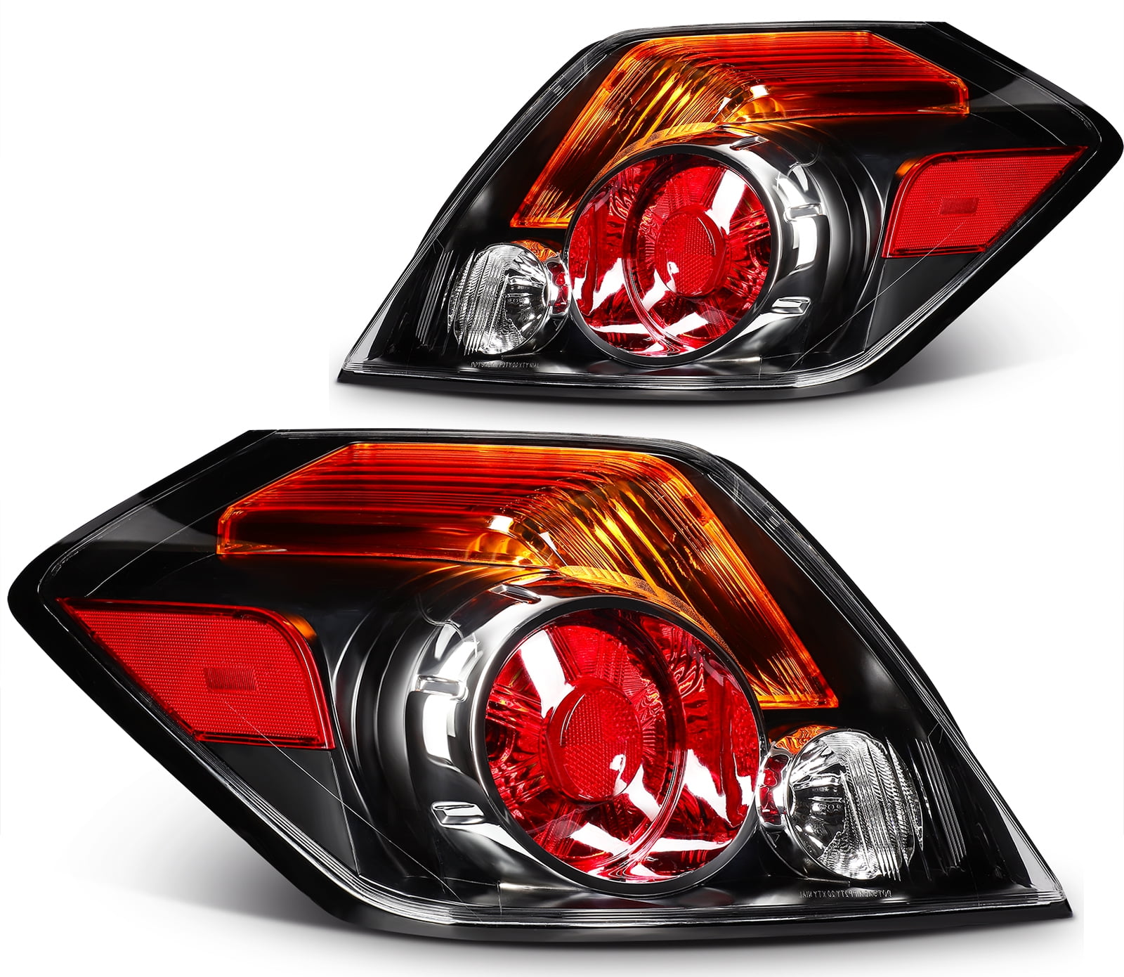 ECCPP Taillight Assembly Fit 2007-2012 for Nissan Altima Sedan Black Housing Red Pair Tail lights 26555-ZN50A