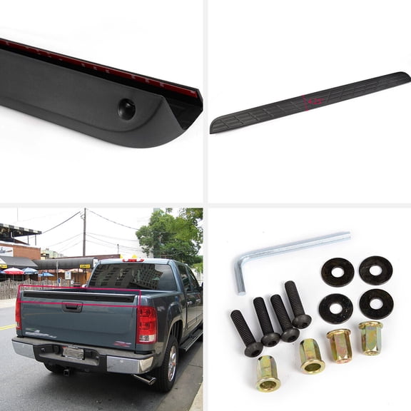 ECCPP Top Rear Tailgate Moulding Trim ABS fit for 2007-2013 for Chevrolet Silverado for GMC Sierra Tailgate Molding Cap Matte Black Tailgate Cap Molding