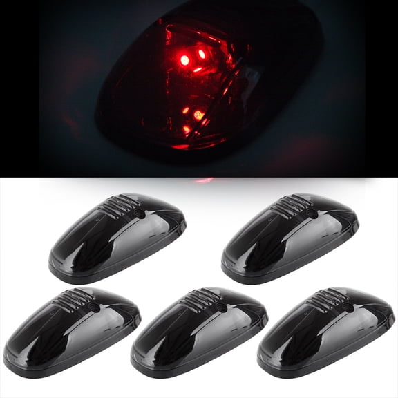 ECCPP Top Roof Running Marker Assembly T10 5-5050-SMD Red LED Bulbs (Smoke Len Total)