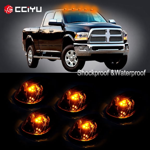 ECCPP Top Roof Running Marker Assembly T10 5-5050-SMD Yellow LED Bulbs (Clear Len Total)