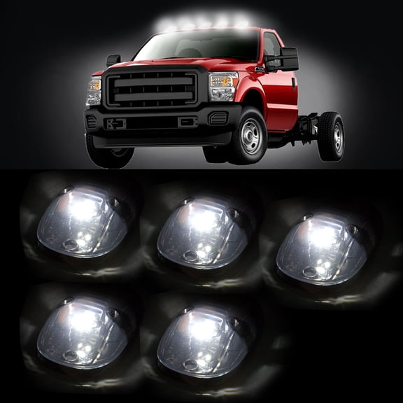 ECCPP Top Roof Running Marker Assembly T10-6-5730-SMD Xenon White LED Bulbs (Smoke Len Total)