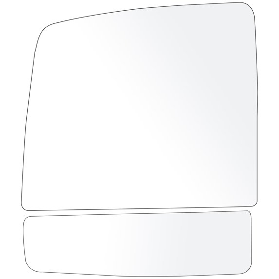 ECCPP Towing Mirror Glass Replacement for 2008-2017 For Toyota For Sequoia 2007-2017 For Toyota For Tundra Manual Adjustment Left Side Upper Flat and Lower Convex Glasses Tow Mirror Glass
