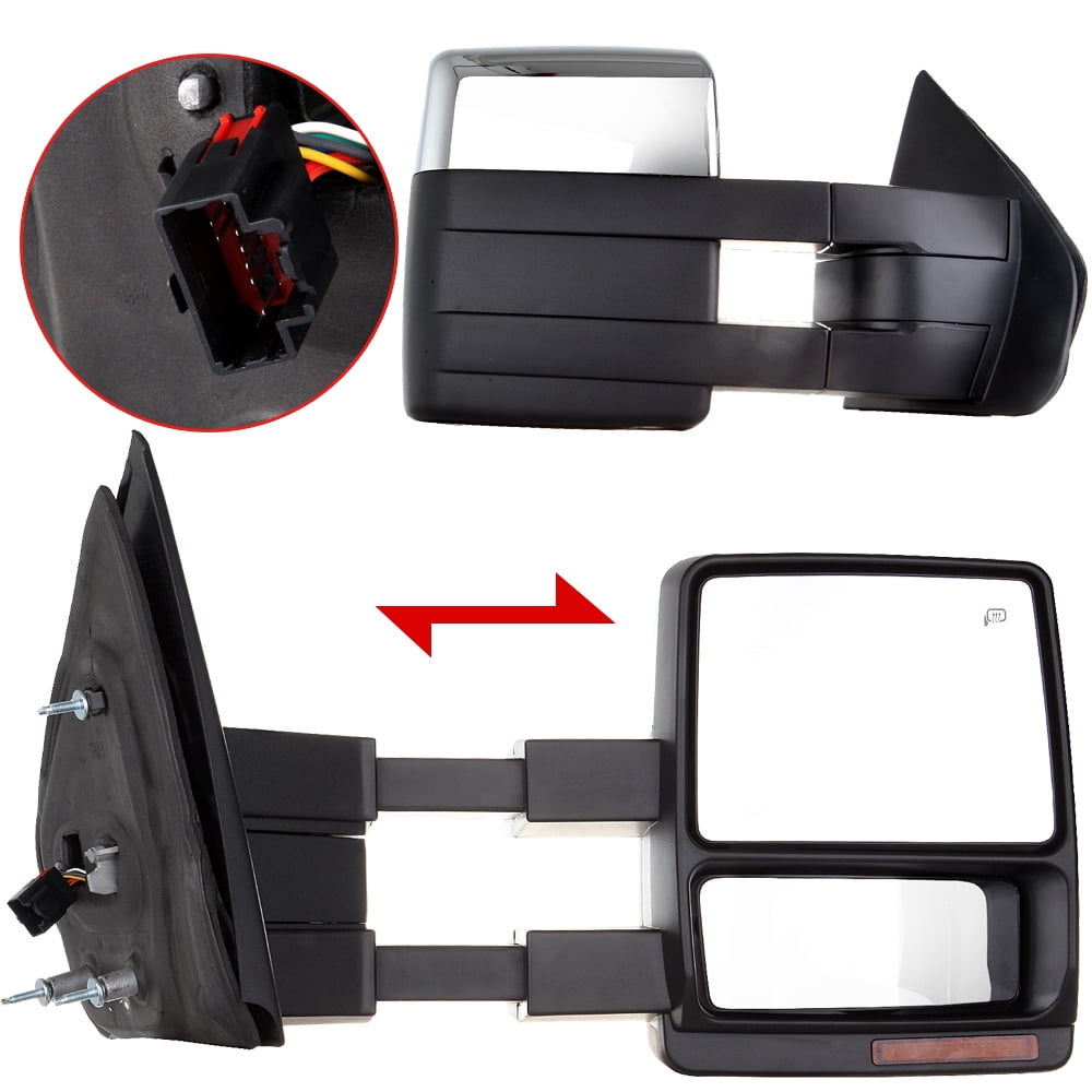 ECCPP Tow Mirrors Towing Mirrors Fit For 2007-2017 For Toyota For Tundra Pickup Truck With Left Right Side Power Adjusted Heated Turn Signal Parallel Auxiliary Light With Black Housing - Walmart Supplies - View #5