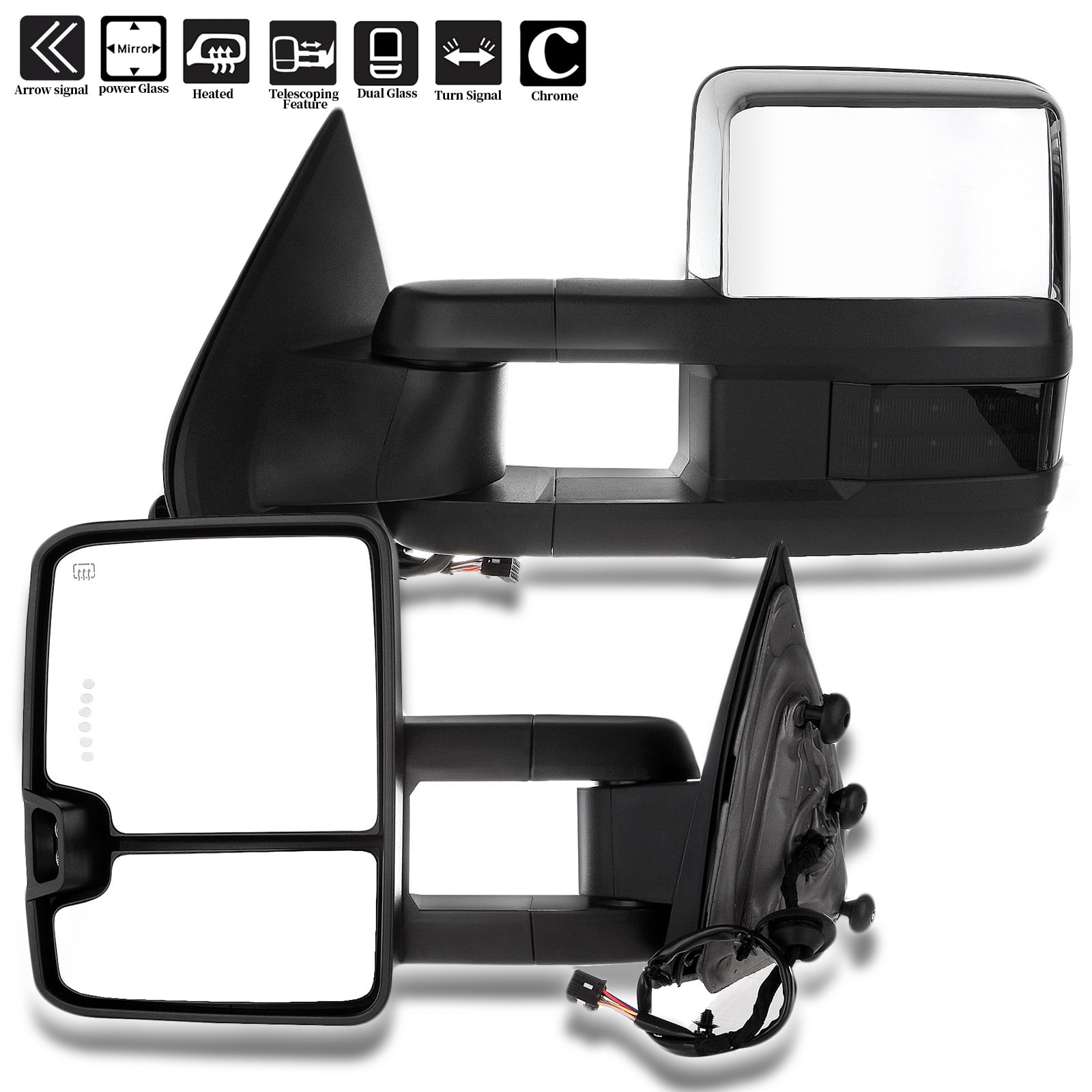 ECCPP Power Heated Towing Mirror For 2007-2014 Ford F-150 - Left Side, Black, With Turn Signal & Extendable Arm - View #10