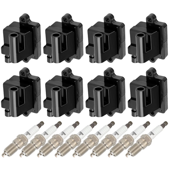 ECCPP UF271 8 ignition coils with 8 iridium Spark Plugs for Cadillac Chevy for GMC Escalade Avalanche Silverado Suburban Tahoe Topkick Savanna Sierra Yukon 4.8L 5.3L 6.0L 8.1L 12558693 H6t55171zc