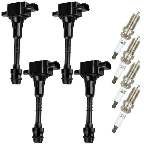 ECCPP UF351 4 ignition coils with 4 iridium Spark Plugs for Nissan 2002 2003 2004 2005 2006 Sentra 1.8L L4 UF351 22433-6N015 C1397
