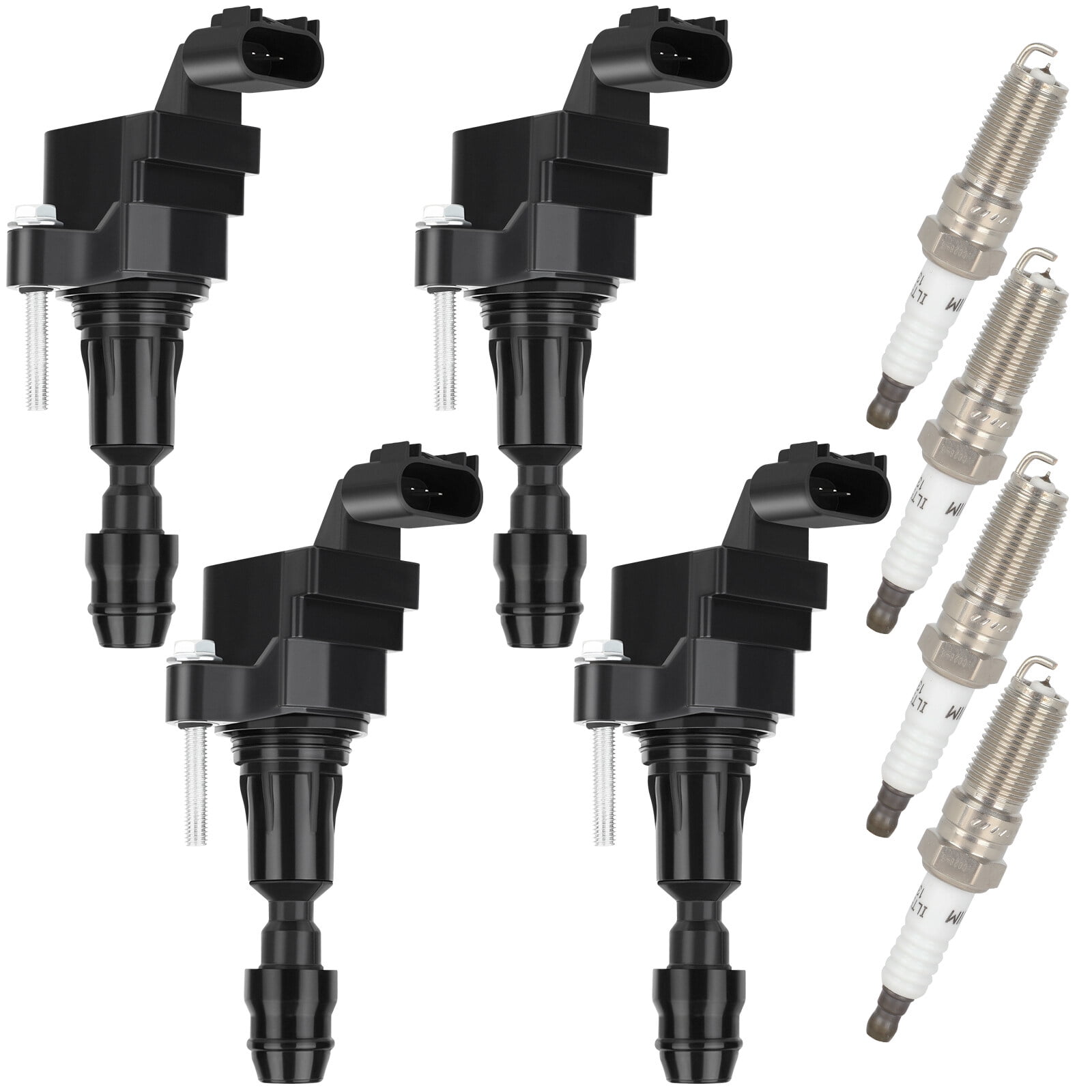 ECCPP UF491 4 ignition coils with 4 iridium Spark Plugs Chevy for GMC Pontiac for Saturn Malibu