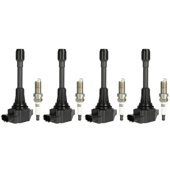 ECCPP UF549 4 ignition coils with 4 iridium Spark Plugs for Nissan for Altima Cube Rogue Sentra Versa NV200 1.6L 1.8L 2.0L l4 UF-549 C1696 5C1753