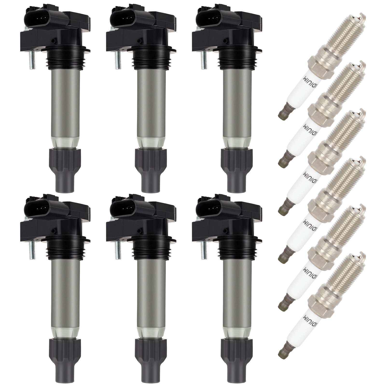 ECCPP UF569 6 ignition coils with 6 iridium Spark Plugs for Chevrolet for Cadillac Malibu 3.6L and CTS 3.0L UF-569 33400-78J01 33400-78J02