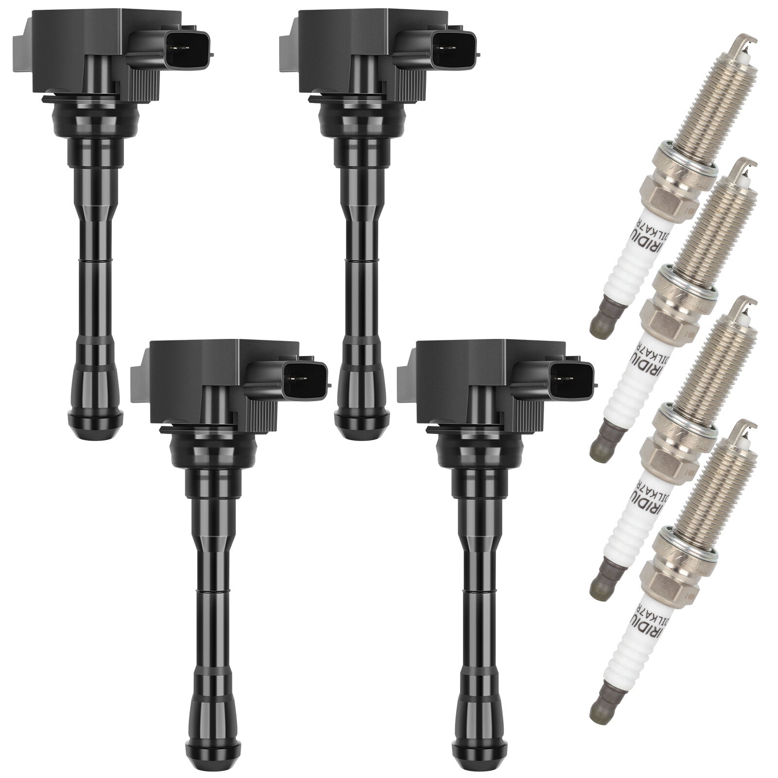 ECCPP UF659 4 ignition coils with 4 iridium Spark Plugs for