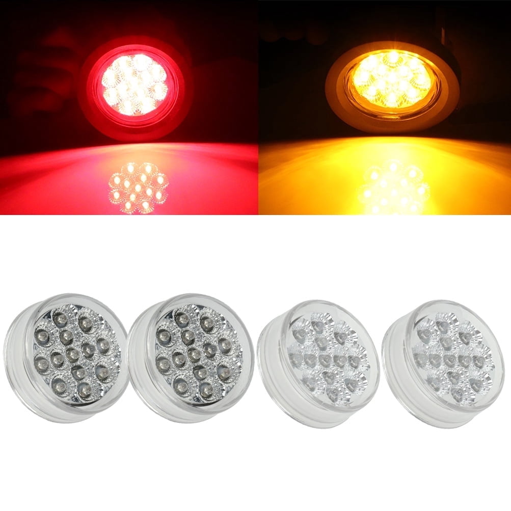 Side Led Light Yellow ECCPP Universal 2Pack 2.5†13LED Red/Yellow Stop Turn Signal Lamp Side ...