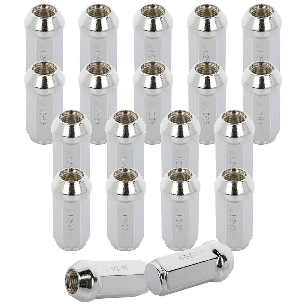 1/2x20 Lug Nuts 20-Pack Chrome Bulge Acorn Lug Nuts - 12x1.5 Thread, 3/4" (19mm) Hex, 60° Conical Seat Birlos Para Llantas - Foto 9