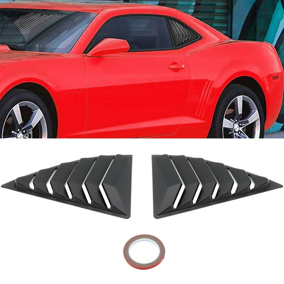 ECCPP XE V2 Style Racing Rear Quarter Window Louvers PP fit for 2010-2015 for Chevrolet Camaro Rear Window Louvers Matte Black Window Louvers