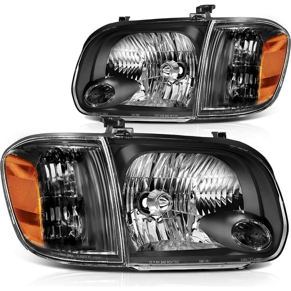ECCPP headlight assembly kit for 2005 2006 Toyota Tundra 2007 Sequoia Headlights Front Lamp Direct Replacement Pair Left + Right