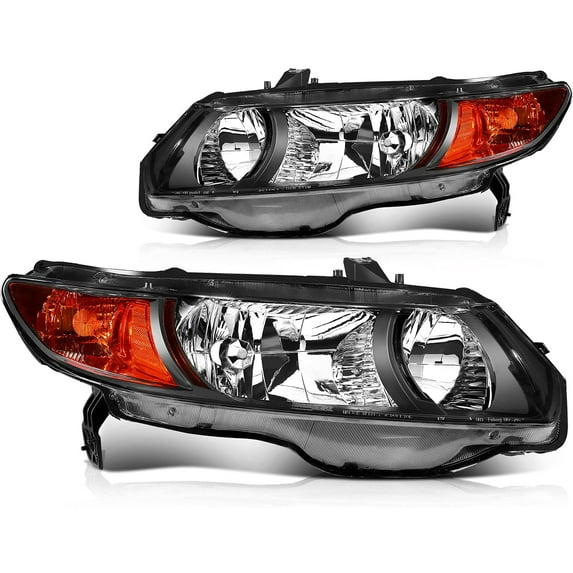 ECCPP headlight assembly kit for 2006 2007 2008 2009 2010 2011 for Honda Civic Coupe 2Door Headlights Front Lamp Direct Replacement Pair Left + Right