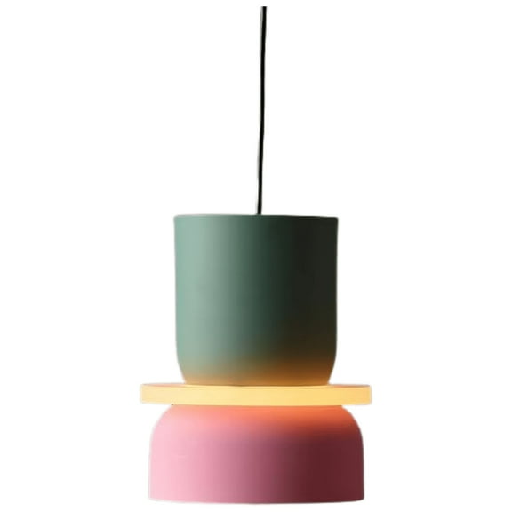 ECD Lighting Nordic Design Minimalist Pendant LED Light Fixture - Cylindrical Up/Down Lights Ceiling Light Fixture, Macaron Pastel Finish Hanging Lamp for Home Decor, Kitchen Island