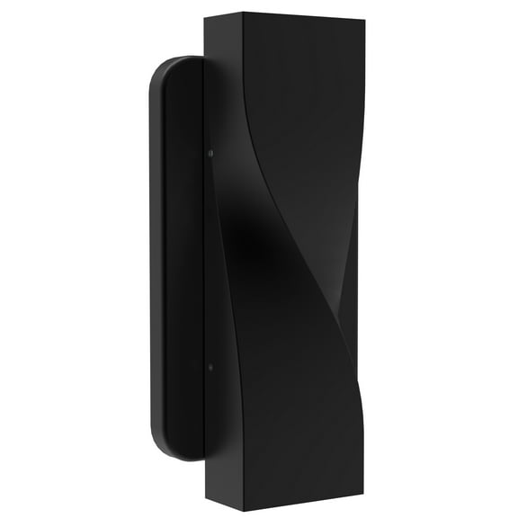 ECD Lighting Three-Dimensional Geometric Curved Shell Wall LED Light Fixture - Up/Down Lights Wall Sconces, IP65 Waterproof, Integrated LED Wall Lamp for Home Decor, Black