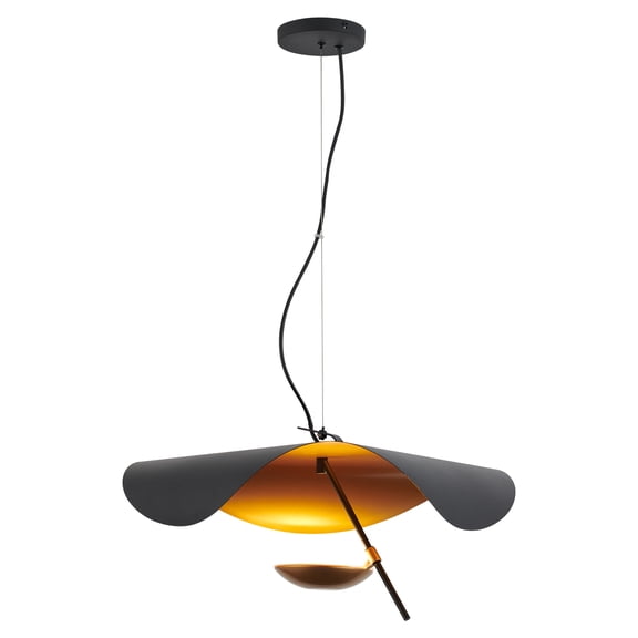 ECD Lighting Vintage Flying Saucer Curved Retro LED Pendant Light Fixture - Metal Hat Creative Ceiling Lights Corridor Restaurant Cafe Bar Chandelier Lamp